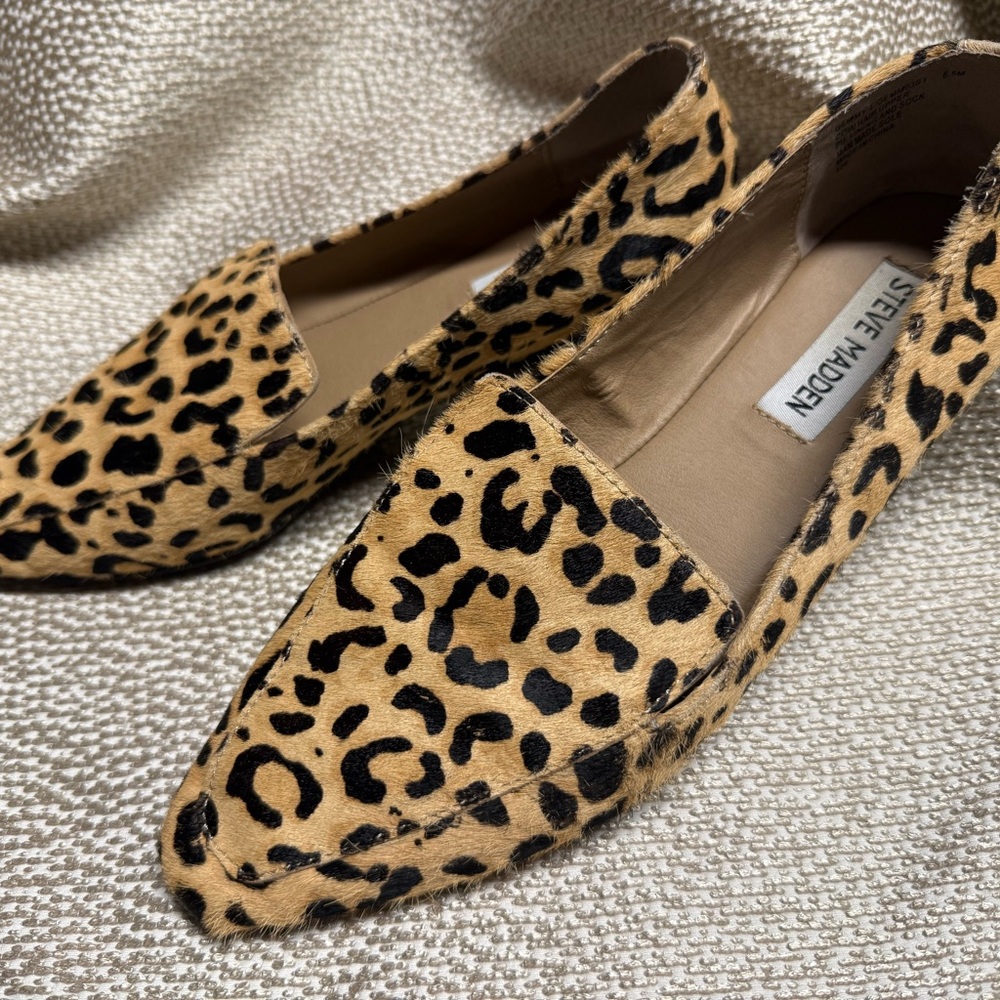 Steve Madden Tan Leopard Loafers